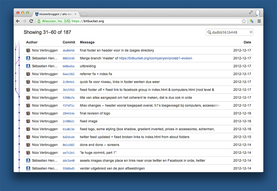 Here you can see how merging worked on our project before we really got to know Git.