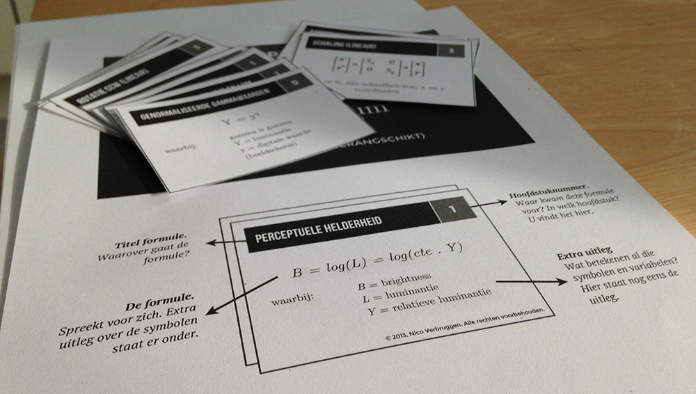 A set of cards I made for my formula practice.