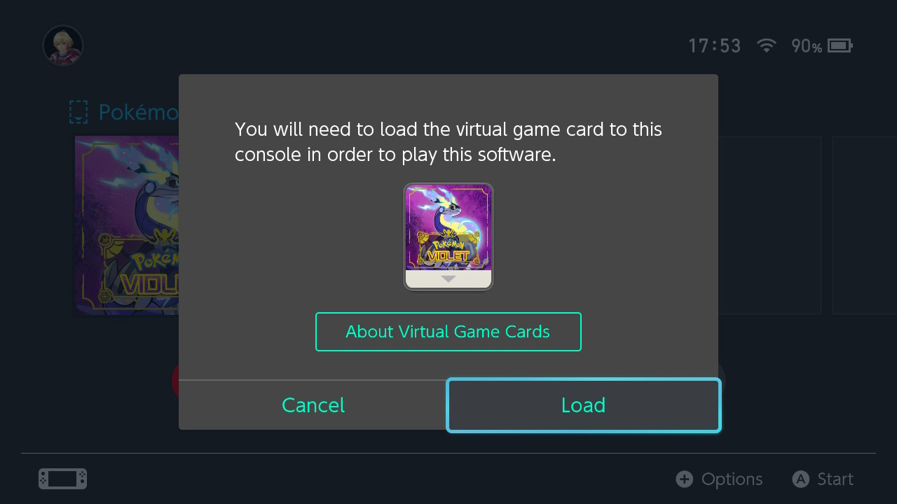 Working as intended? This is… an interesting default for consoles. I suspect this will cause some confusion for some folks. Thankfully, there’s an “About Virtual Game Cards” button!
